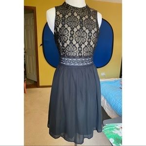 *NEVER WORN Black Dress with lace body Size XS